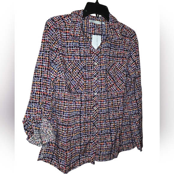 Notations Multicolor Patterned Button-Up Blouse..M - Picture 1 of 7